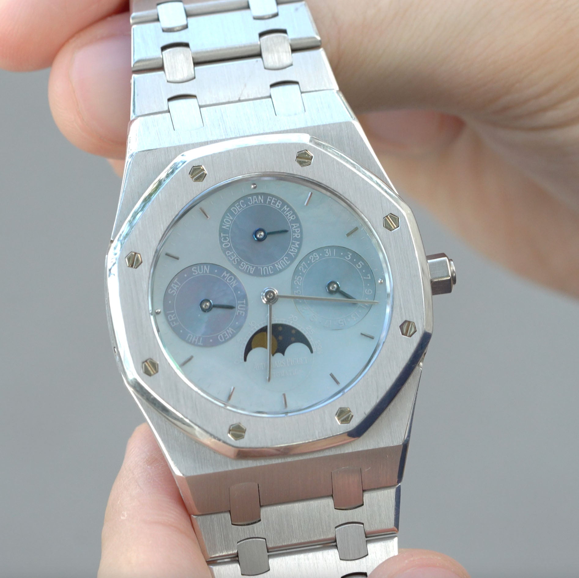 Close-up of Audemars Piguet Royal Oak in Platinum 