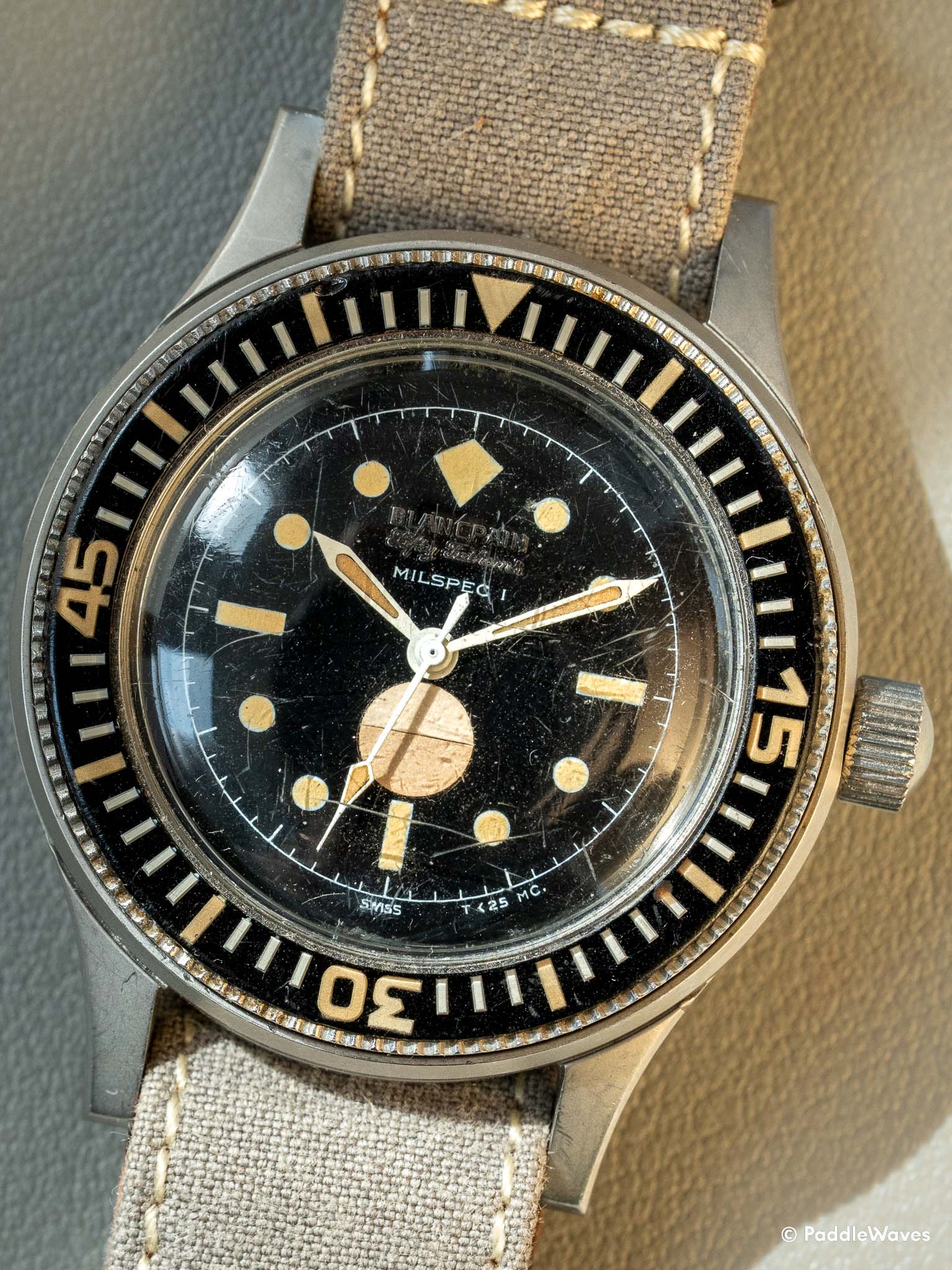 Detail of Blancpain Fifty Fathoms MILSPEC 1