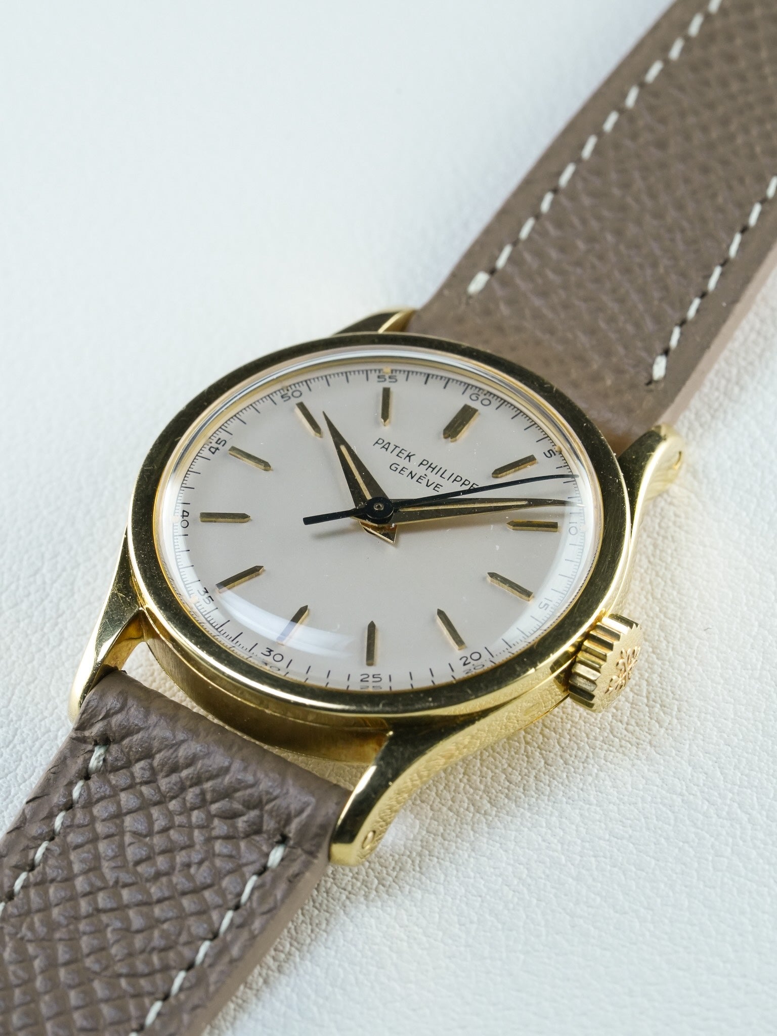 Side view of Patek Philippe ref.2457 in Yellow Gold