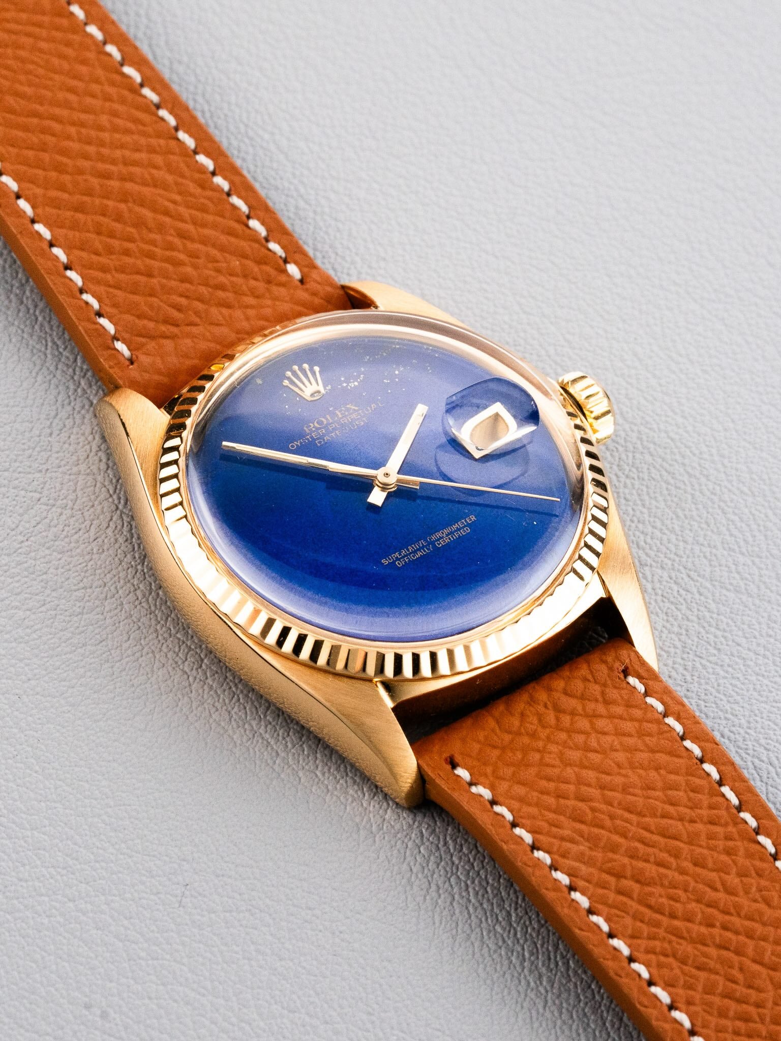 Rolex Datejust ref.1601/8 in 18k Yellow Gold Lapis Lazuli Dial