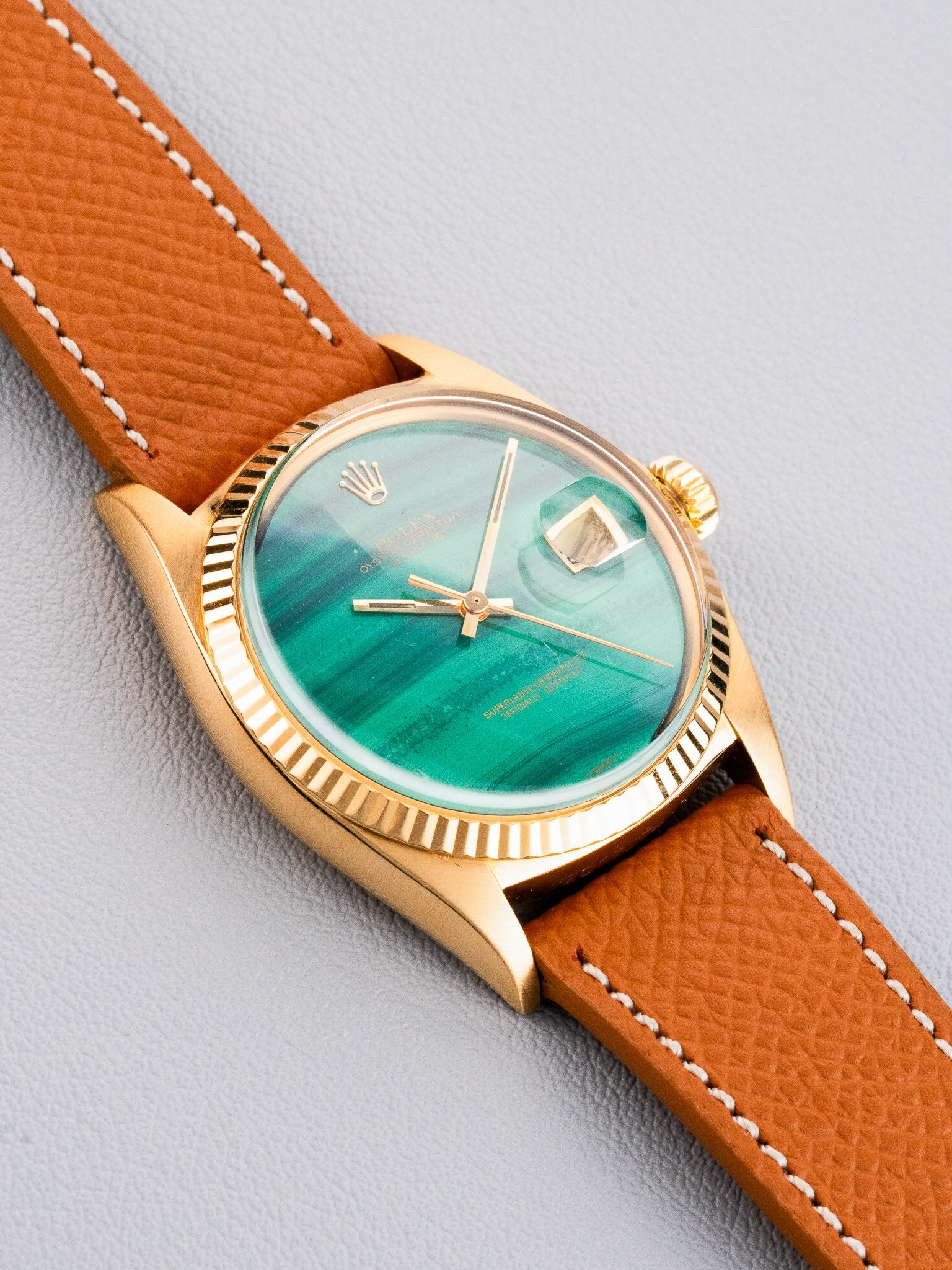Rolex Datejust 1601/8 Malachite dial in Yellow Gold