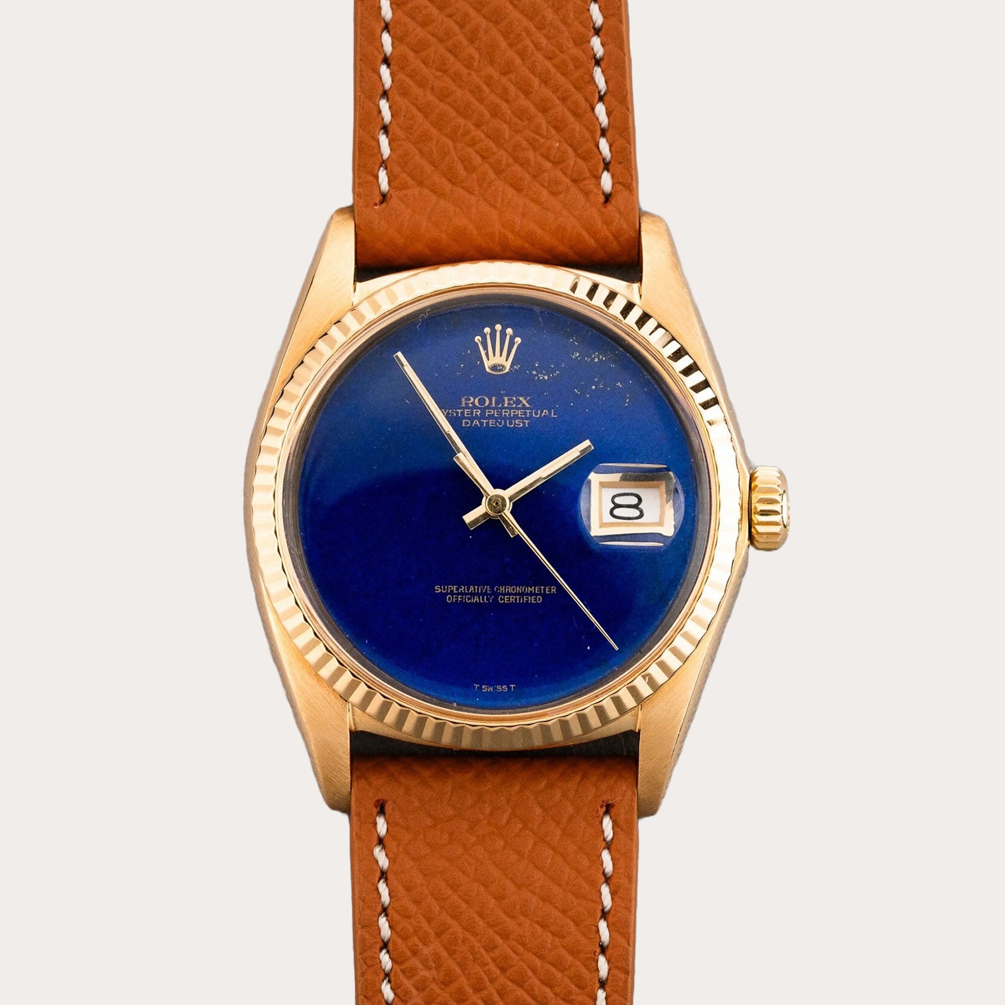 Rolex Datejust ref.1601/8 in 18k Yellow Gold Lapis Lazuli Dial