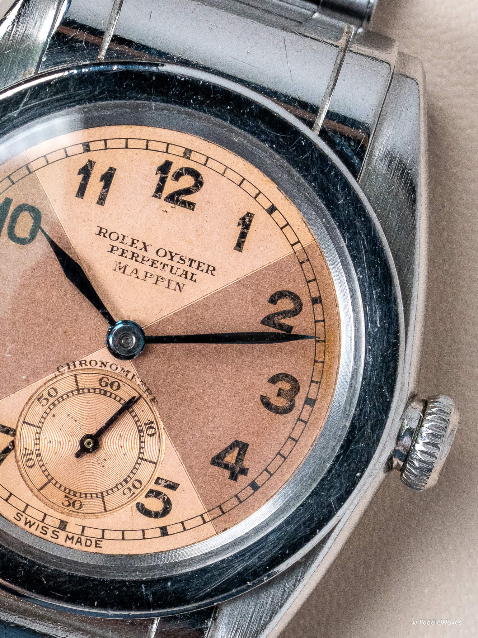 Detail of Rolex Bubbleback Butterfly Dial