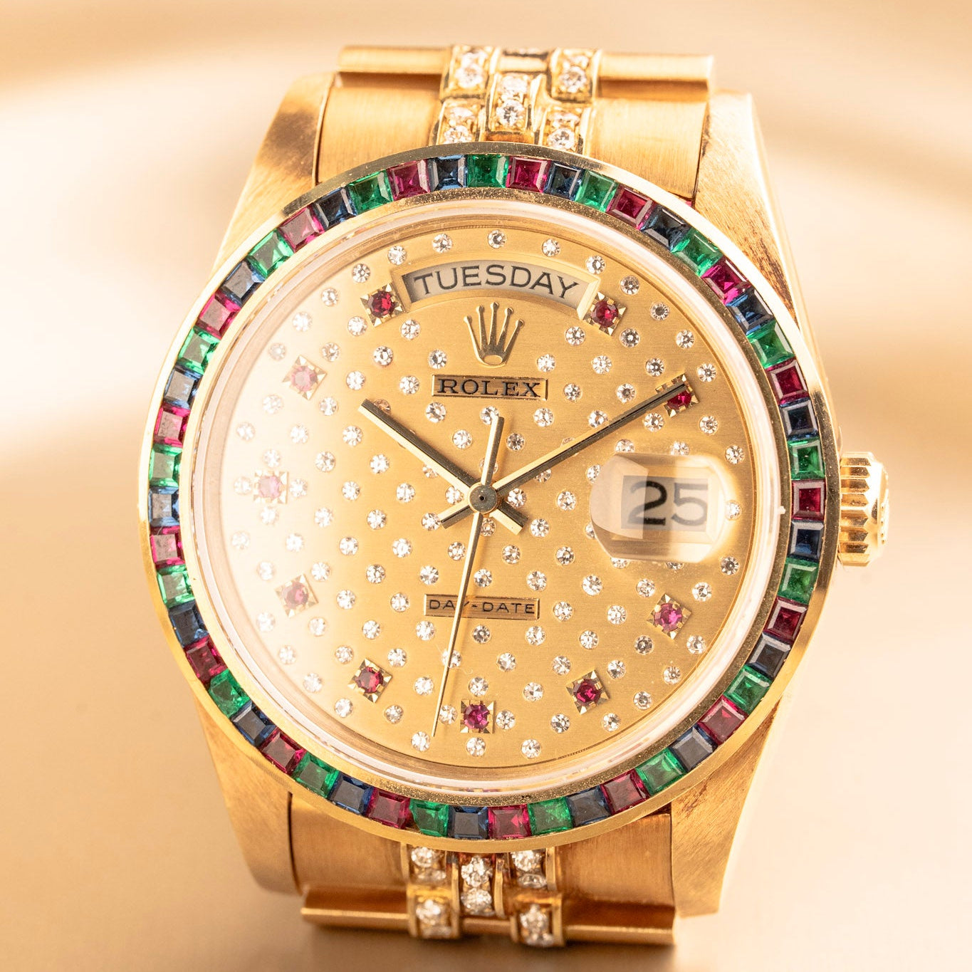 close-up of rolex 18178